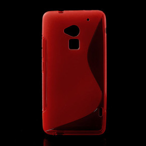 Силиконов гръб ТПУ S-CASE за HTC ONE MAX червен